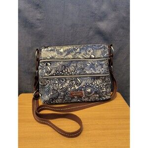 Sakroots Peace Womens Crossbody Shoulder Bag Purse Multicolor Sewn Zipper Fix